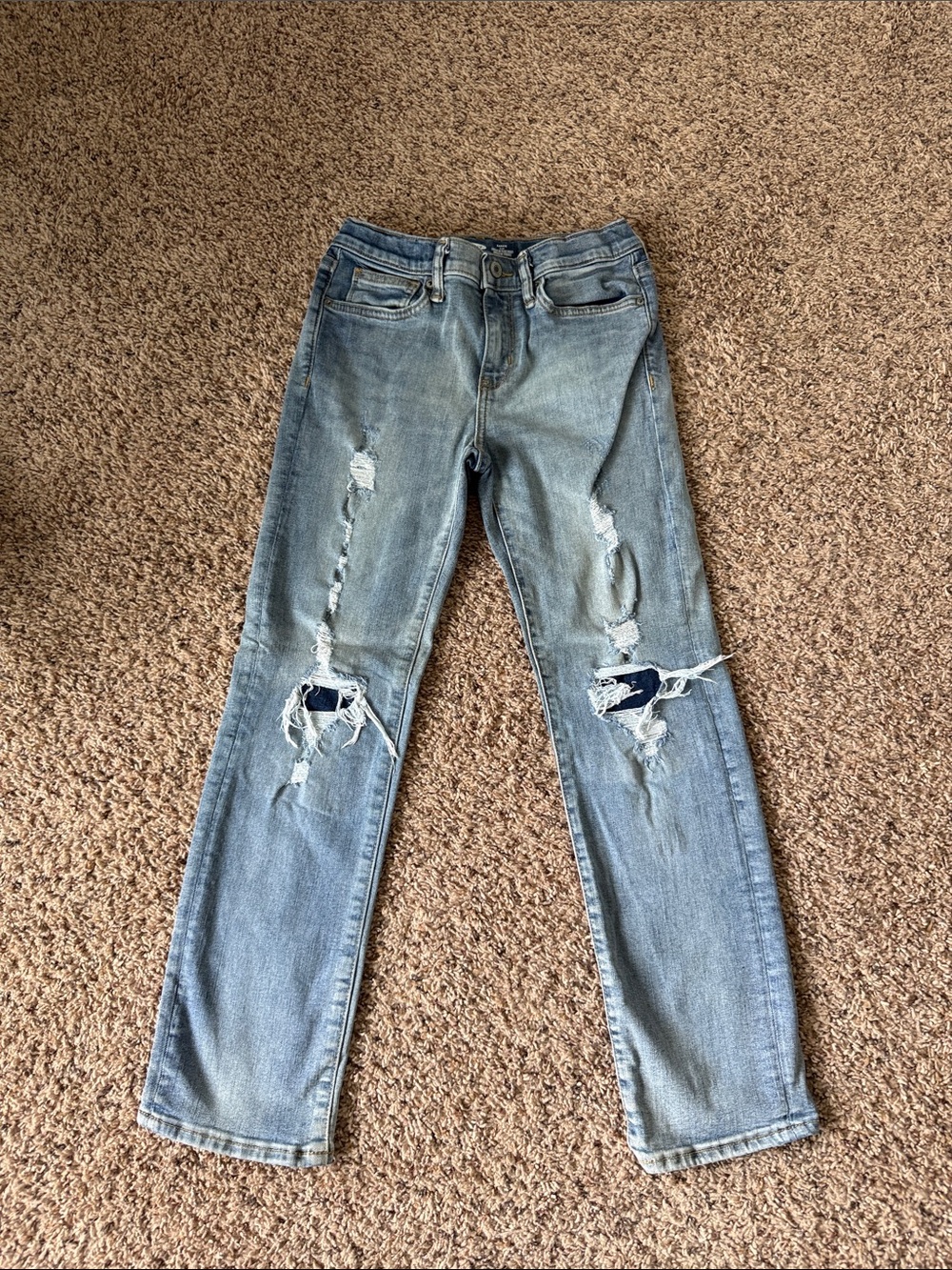 Old Navy Boys Distressed Light Blue Straight-Leg Jeans
